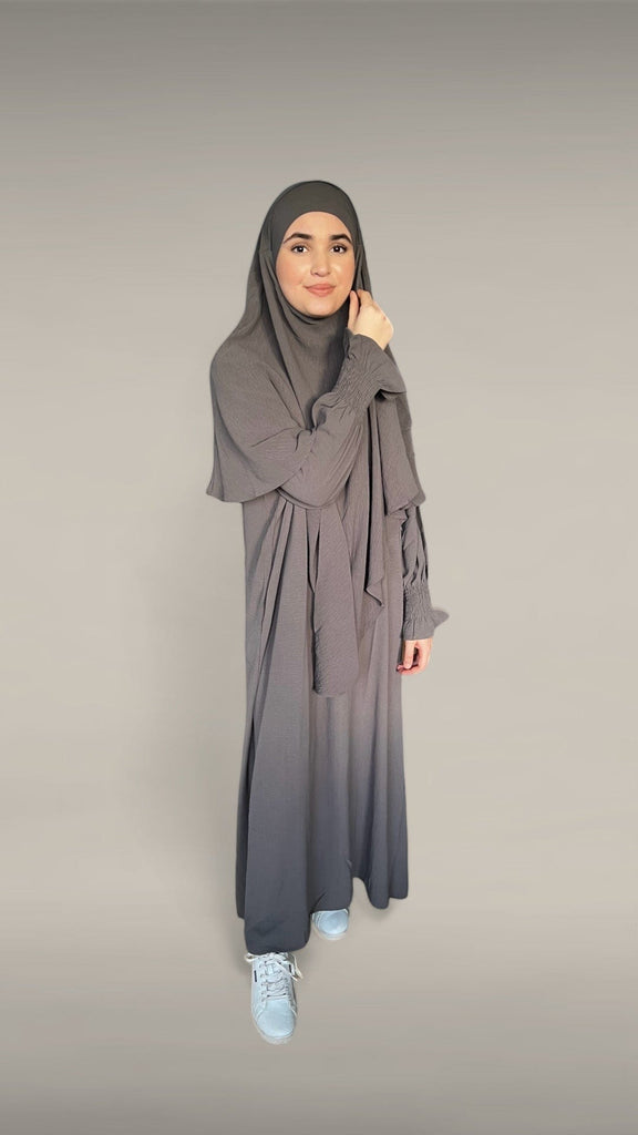 2 layer khimar abaya